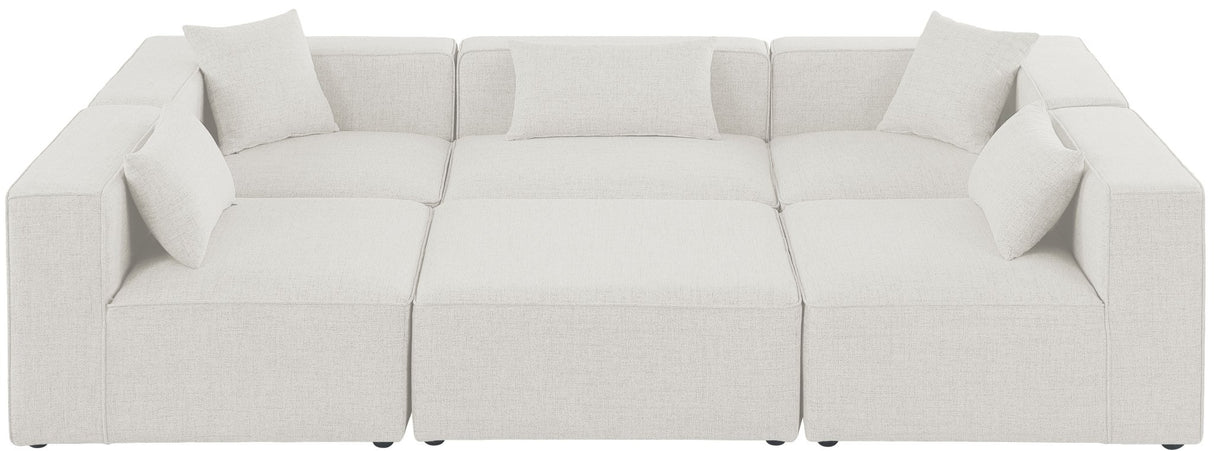 Cube - Modular Sectional 6 Piece - Cream - Modern & Contemporary | Home Elegance USA