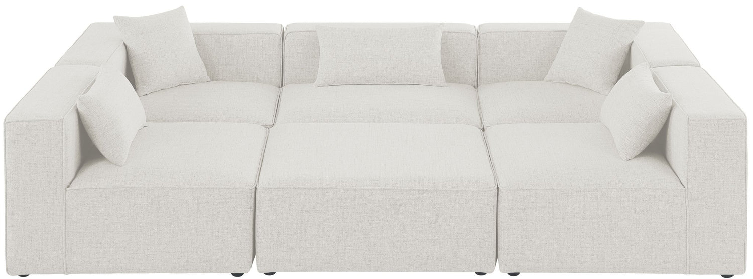 Cube - Modular Sectional 6 Piece - Cream - Modern & Contemporary | Home Elegance USA