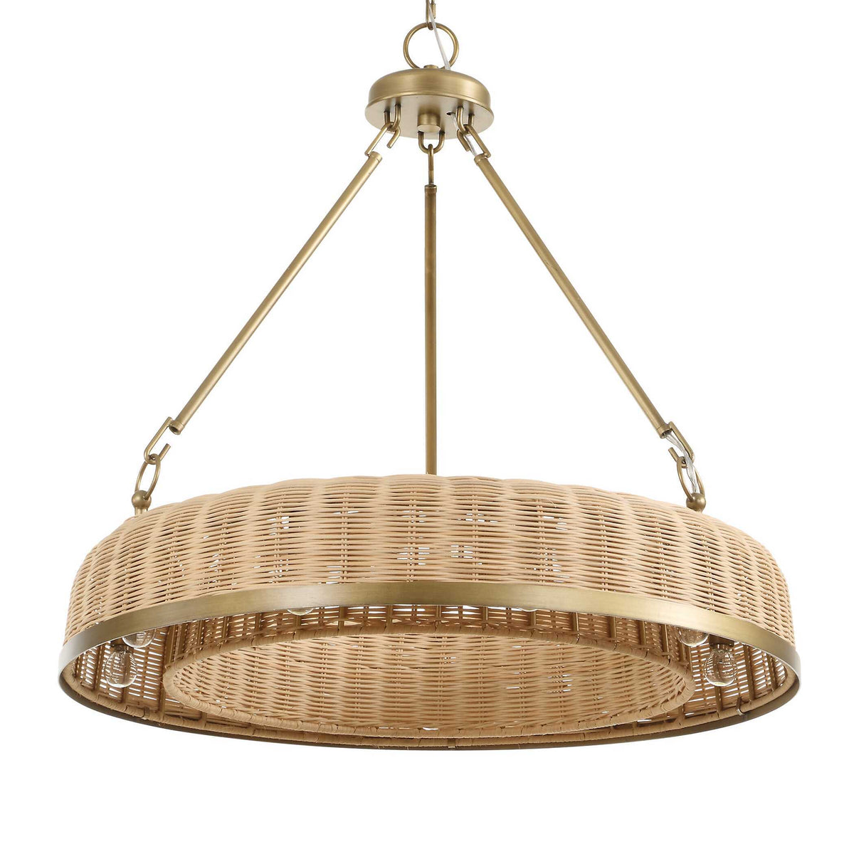 Ladakh 9 Light Round Wicker Pendant - Gold by Uttermost - View 5