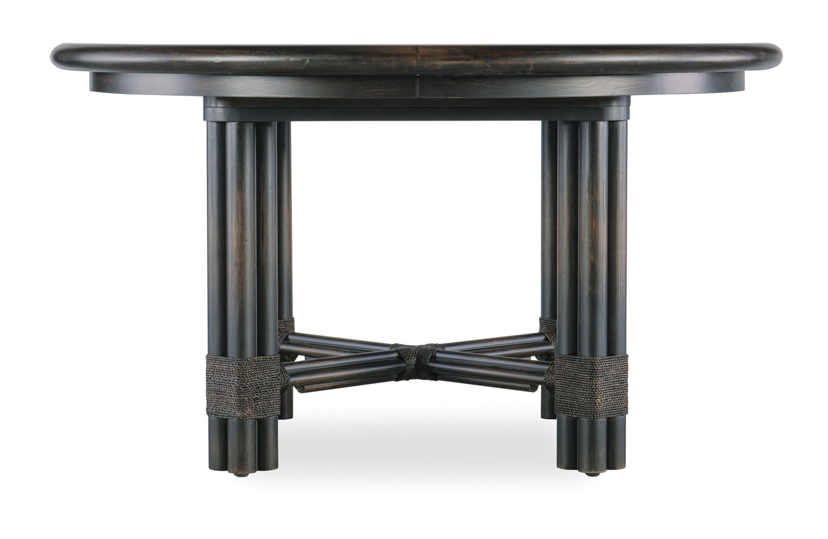 Retreat Pole Rattan Round Dining Table With 1-20" Leaf - Dark Brown / Black by Hooker Furniture - View 5