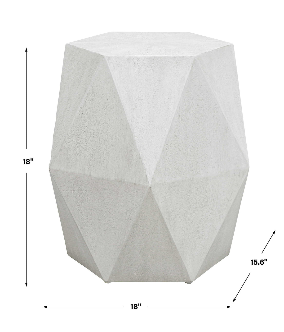 Volker White Geometric Accent Table by Uttermost - View 8