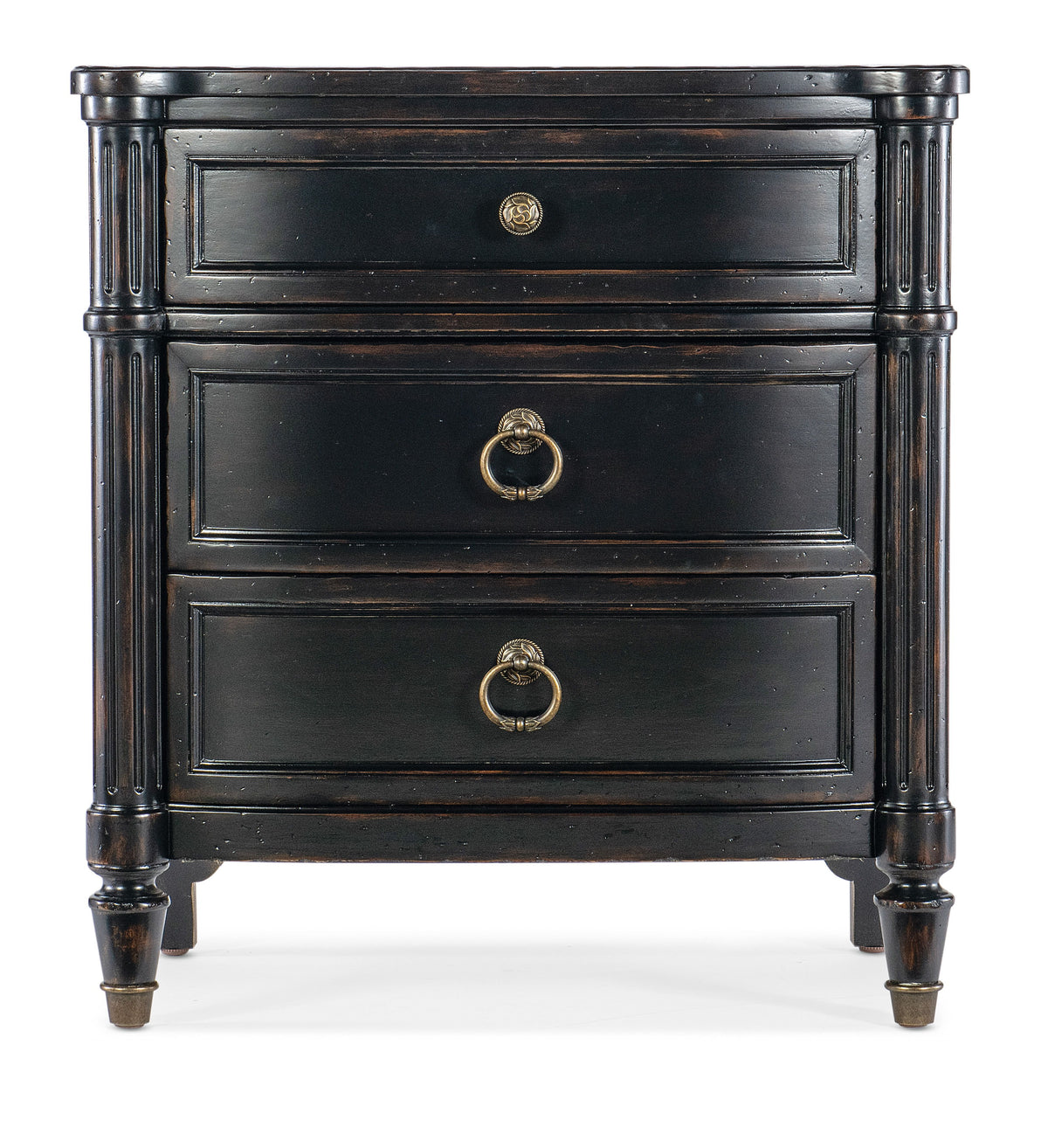 Charleston Three-Drawer Nightstand - Black by Hooker Furniture - View 4