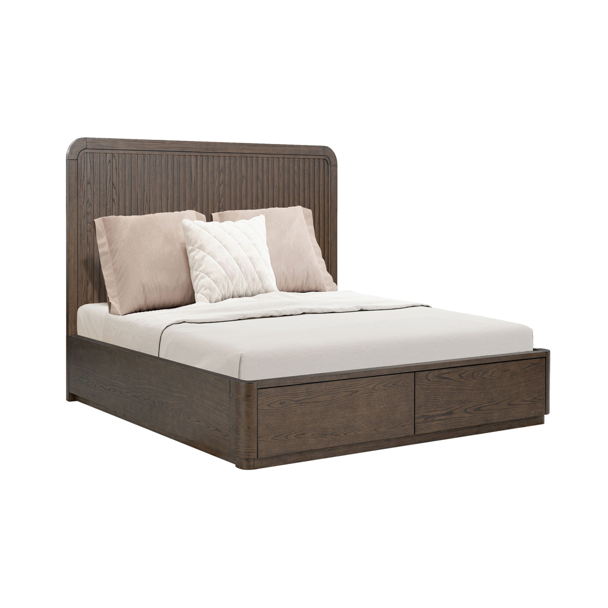 Athens Queen Panel Storage Bed - Dark Brown | Flexsteel