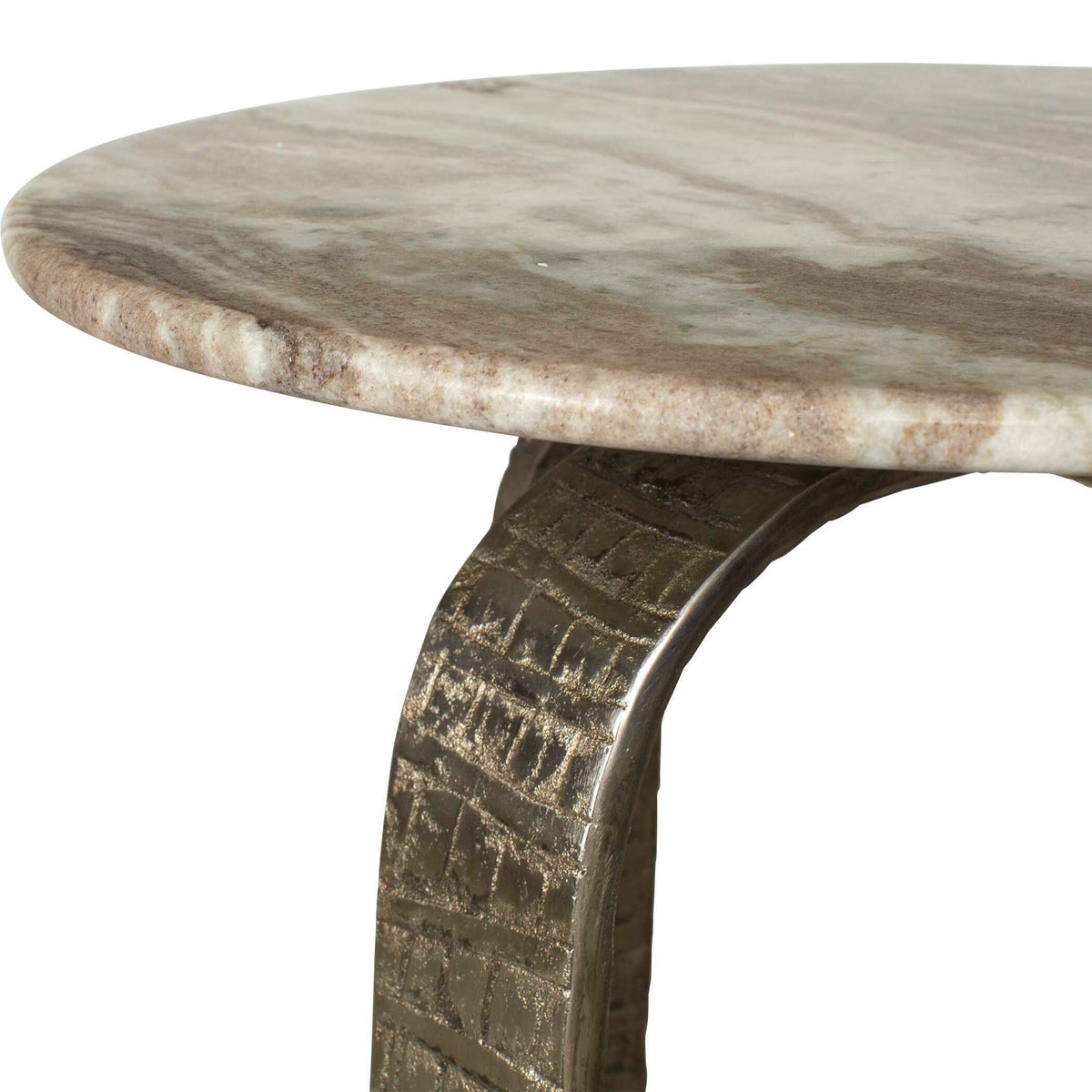 Warner Indoor-Outdoor Side Table Antiqued Champagne / White - Gold by Uttermost - View 5