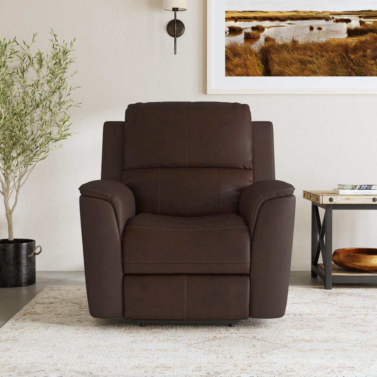 Henry Power Recliner With Power Headrest & Lumbar - Burnt Umber | Flexsteel