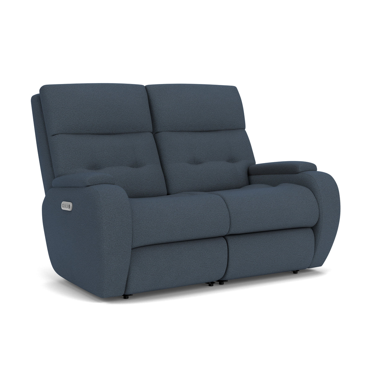 Strait Transitional Fabric Power Reclining Loveseat With Power Headrests | Flexsteel