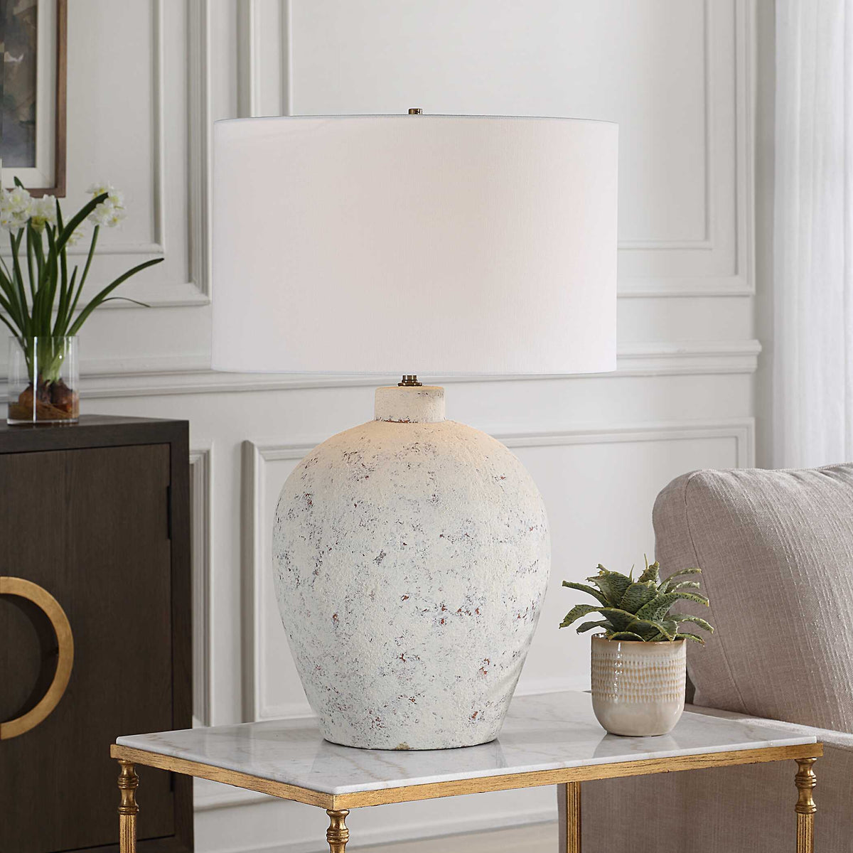 Karena Table Lamp Ivory - White by Uttermost - View 2