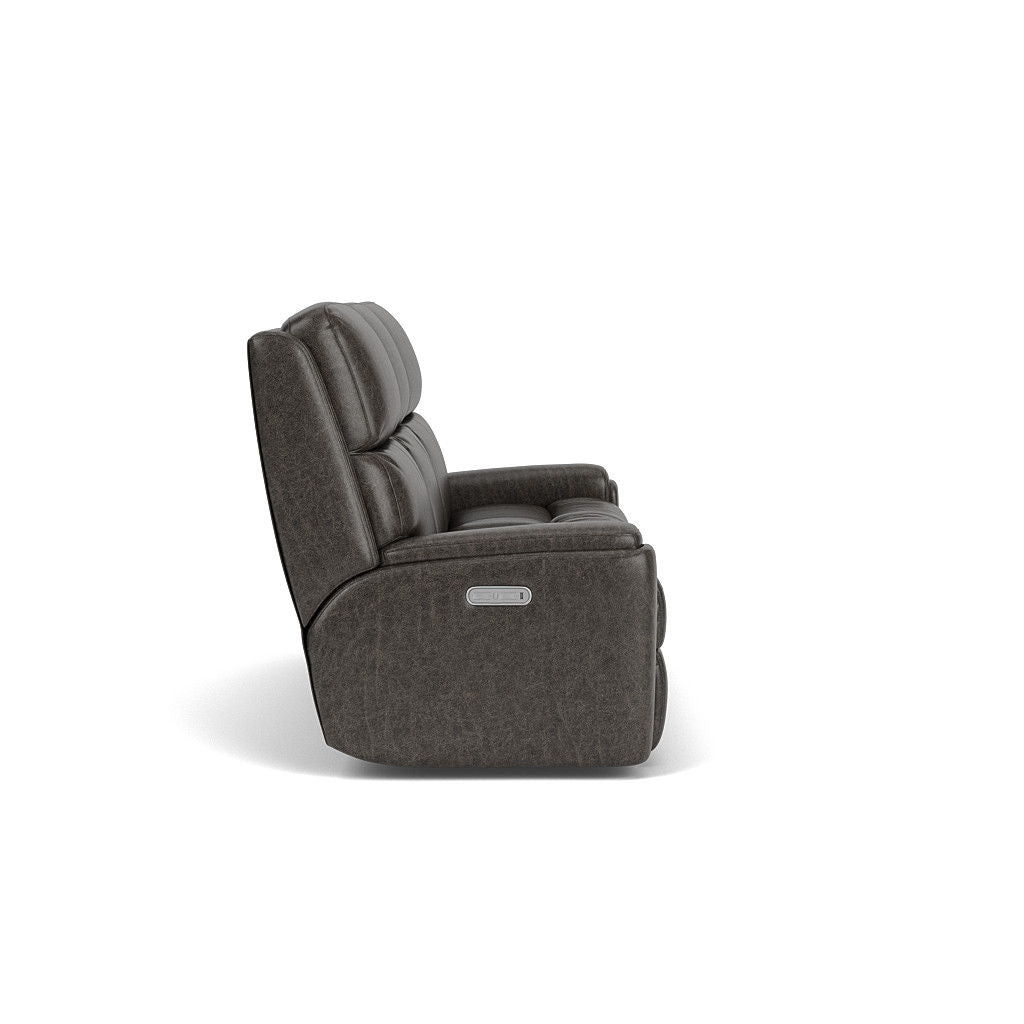 Rio Transitional Leather Power Reclining Sofa, Power Headrests | Flexsteel