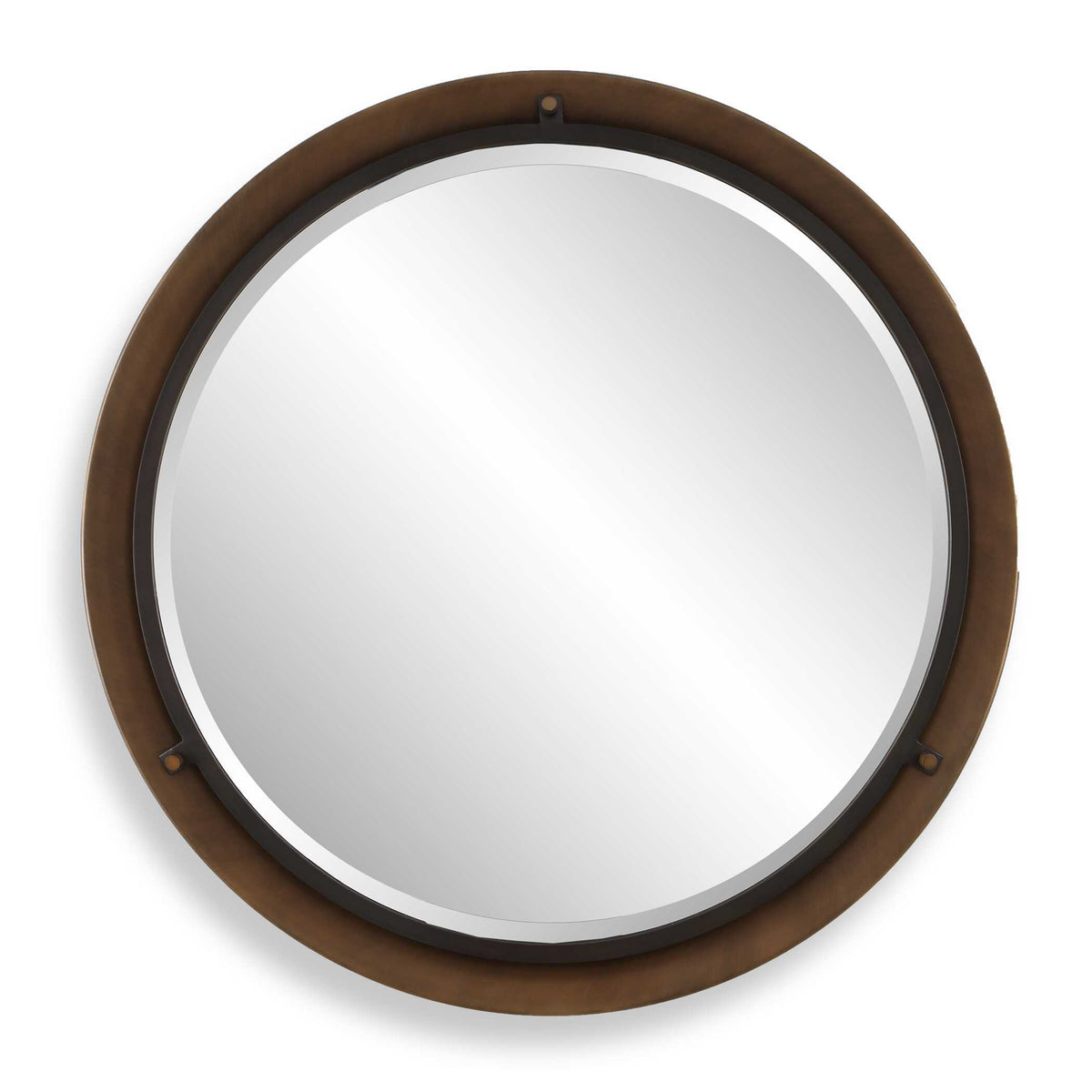 Porthole Round Mirror Bronze - Black by Uttermost - View 1