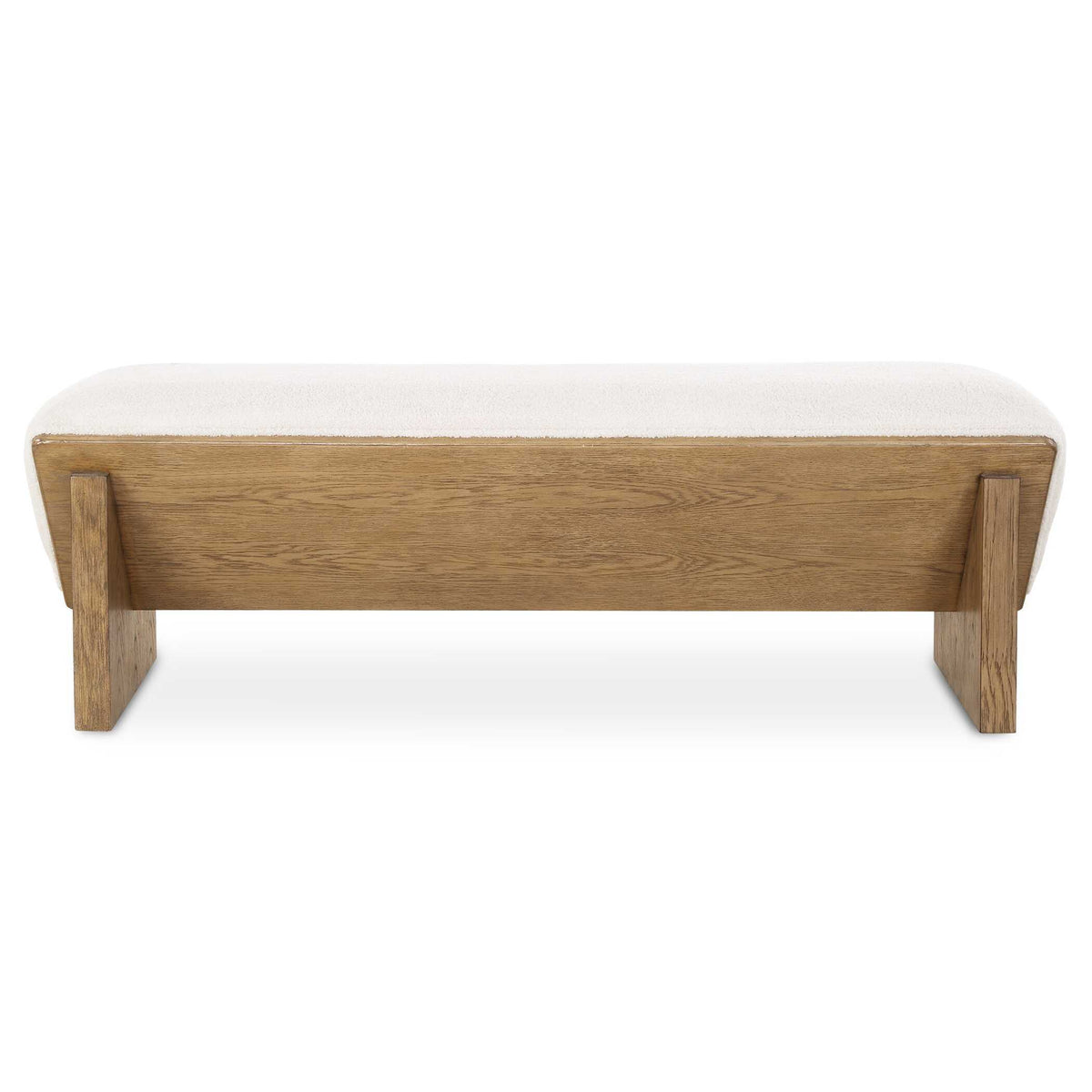 Wedged Ivory Fabric Bench - Beige by Uttermost - View 1