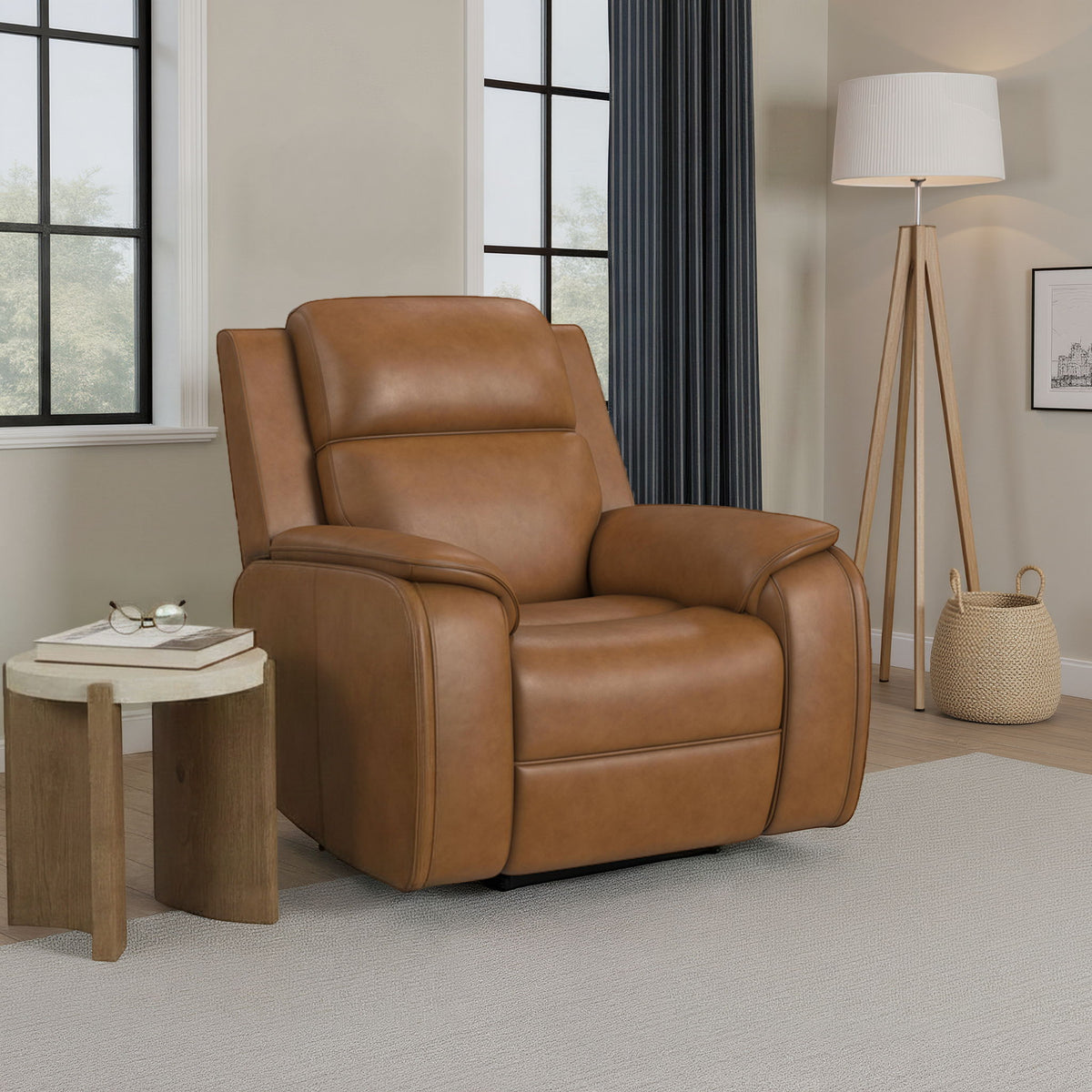 Ziggy Power Recliner With Power Headrest, Lumbar, Heat & Massage - Camel | Flexsteel