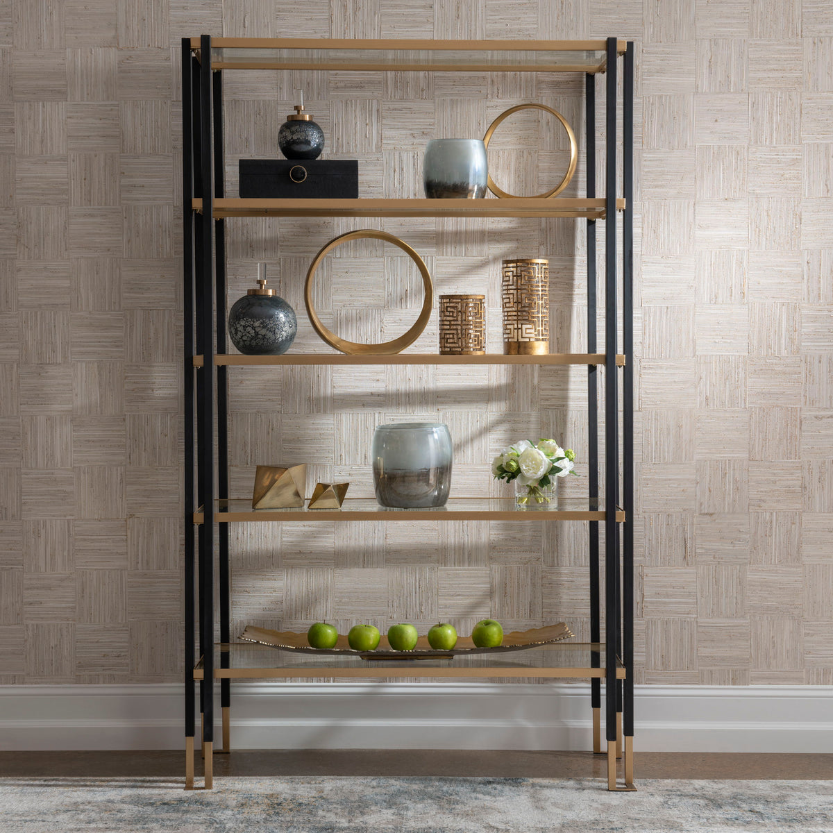 Kentmore Modern Etagere - Black / Yellow by Uttermost - View 2