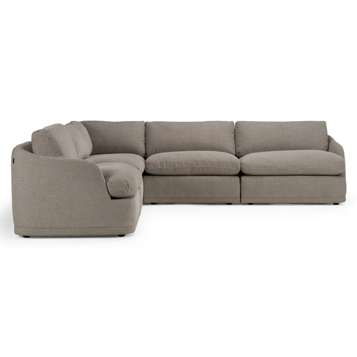Chantry - Modern Grey Sand Fabric Sectional Sofa - View Image 1