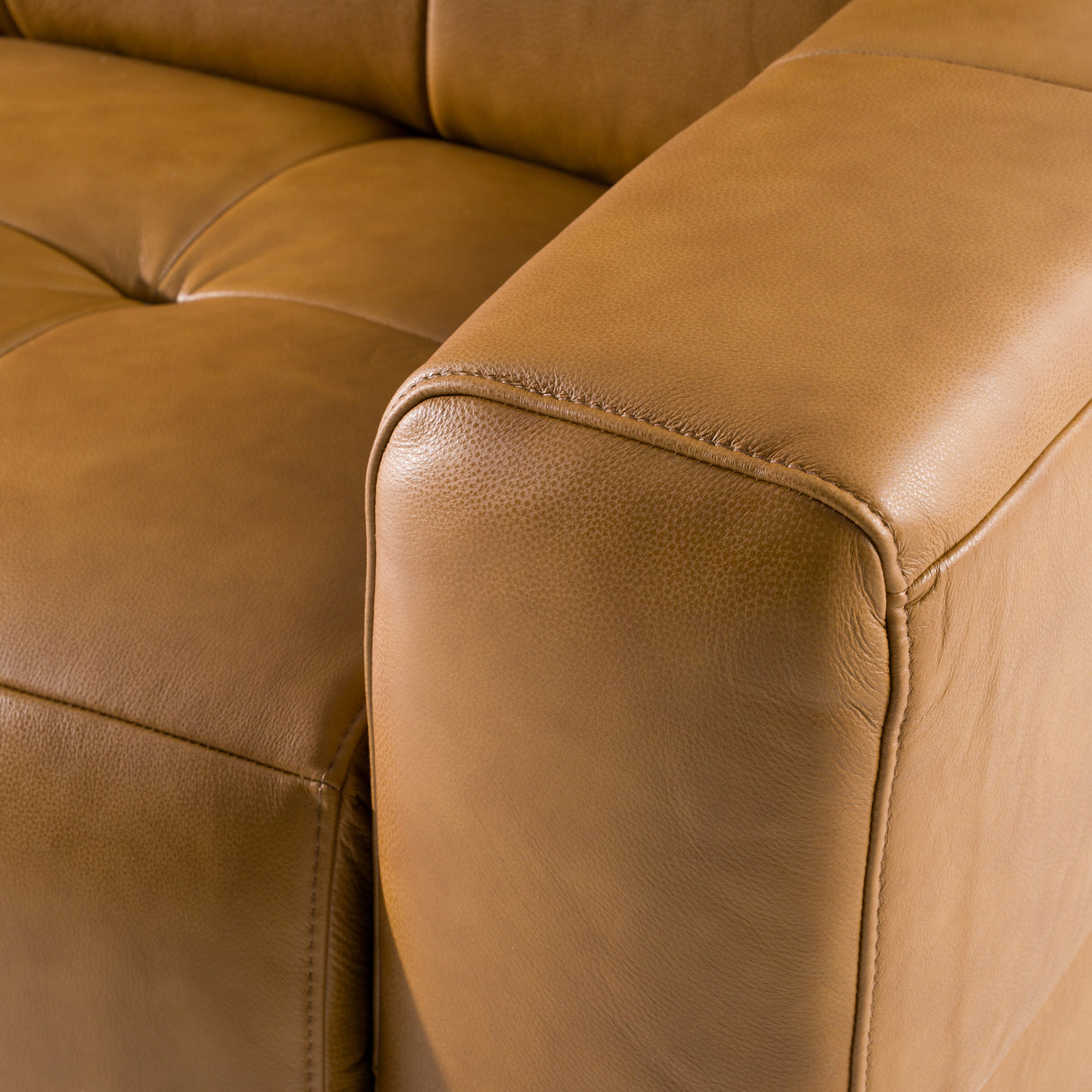 Chevak - Modern Brown Leather Sofa w/ 2 Recliners - View Image 1