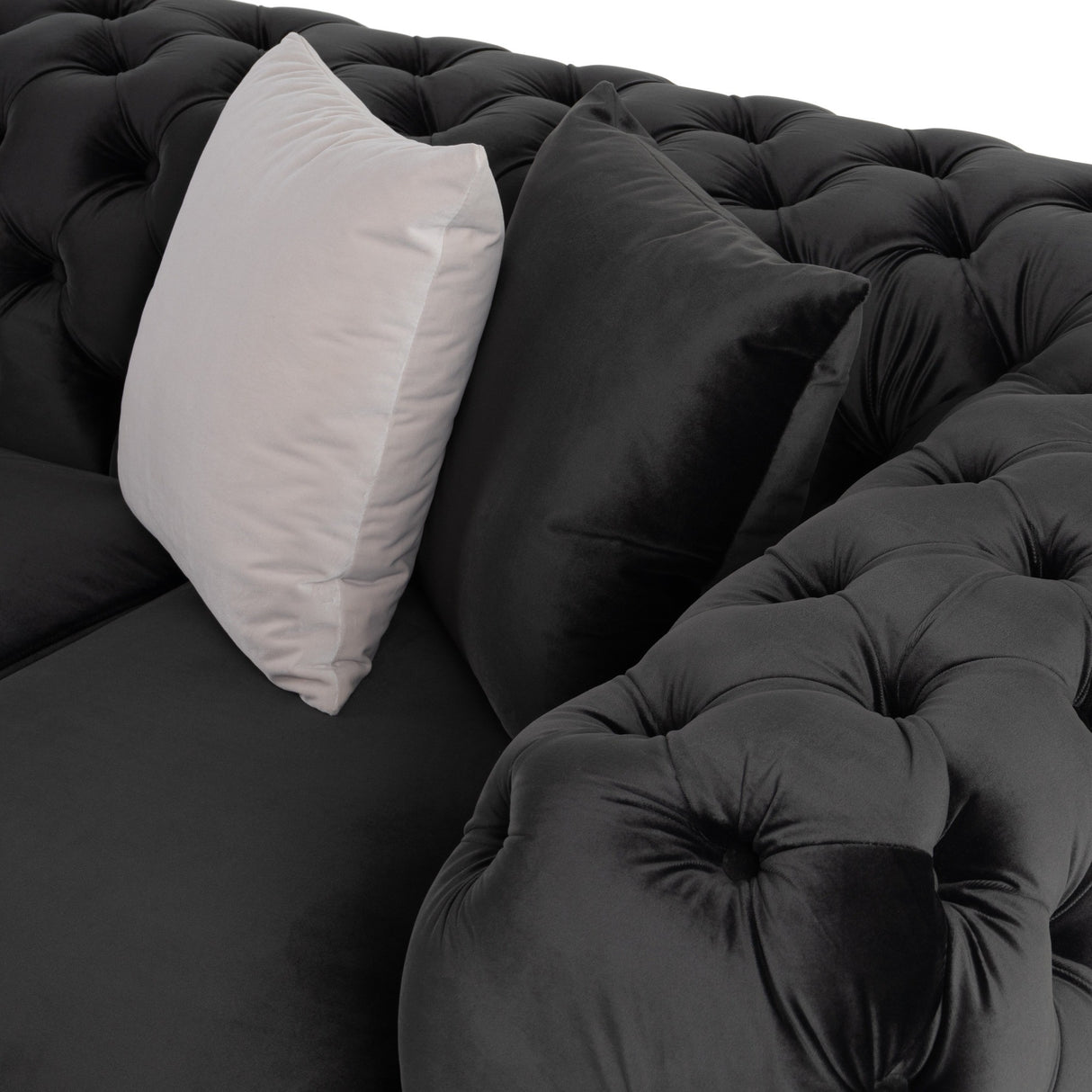 Clarice - Transitional Black Velvet Sofa - View Image 1