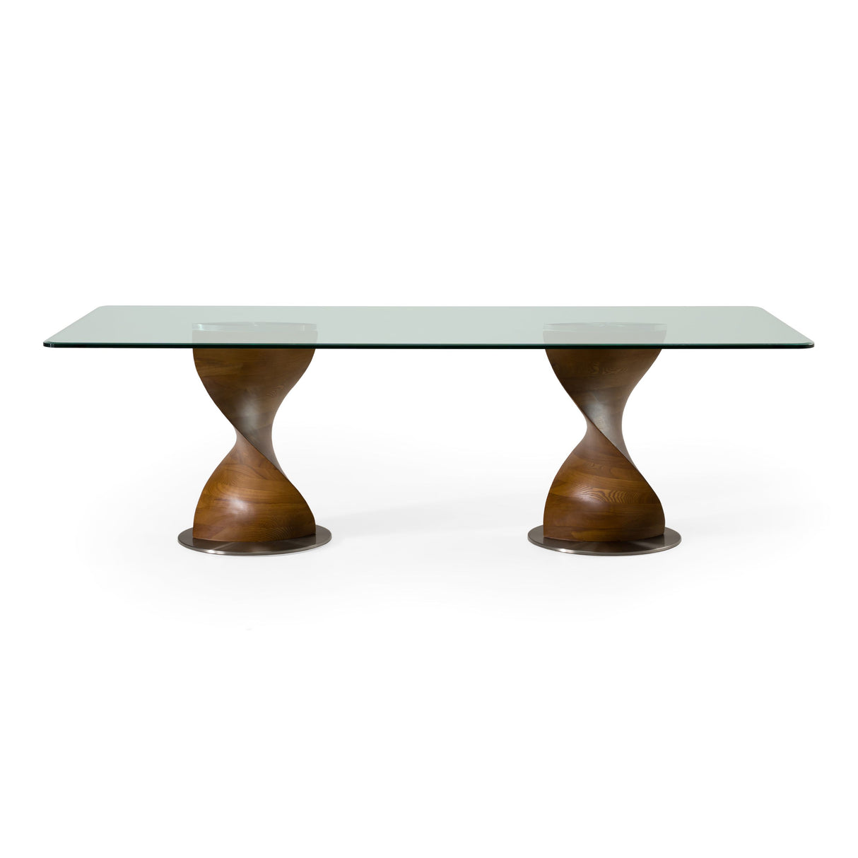 Modrest Cleveland - Contemporary Glass and Walnut Dining Table