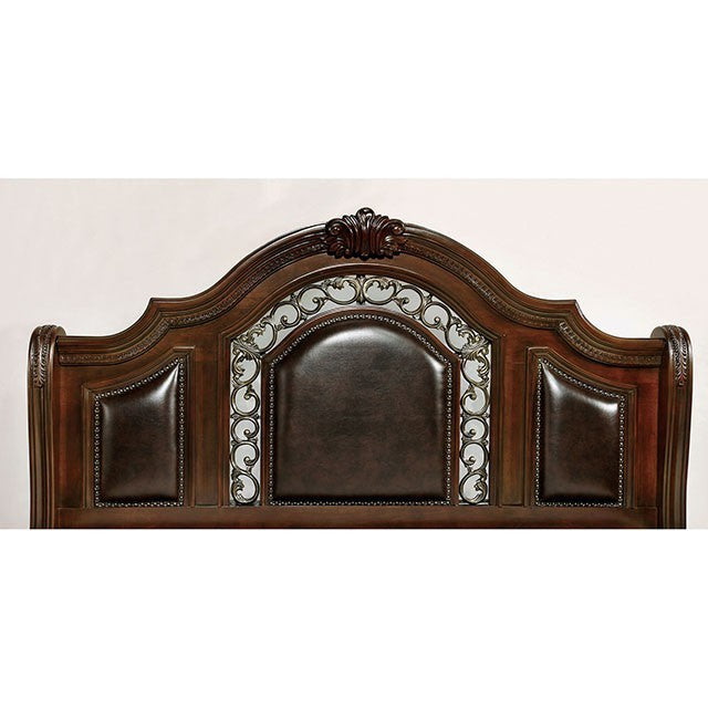 Flandreau Bed in Brown Cherry & Espresso – Traditional Wood Bed Frame | Home Elegance USA - Home Elegance USA