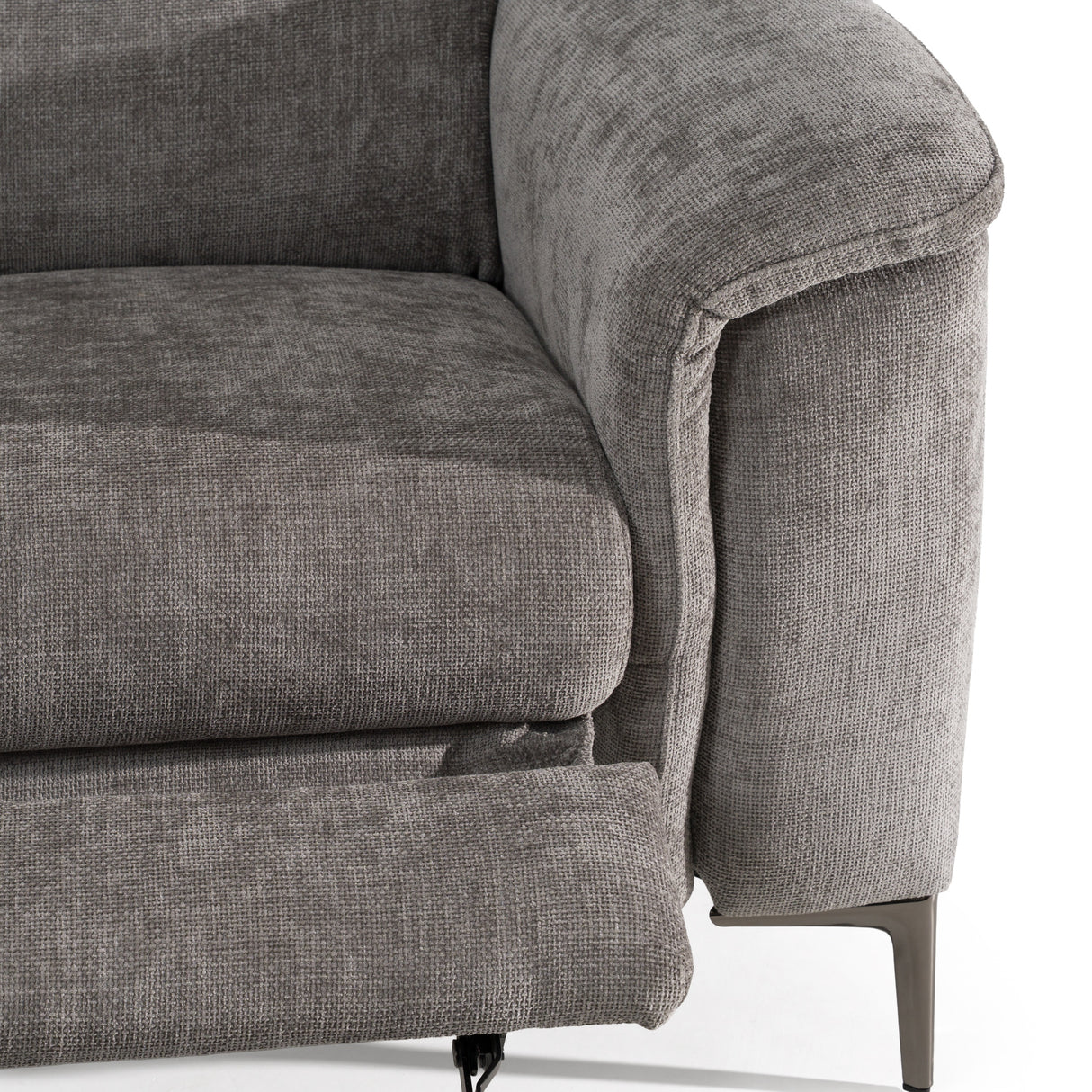 Coffman - Modern Grey Fabric Sectional Sofa w/ Sofa Bed + Recliner - View Image 1