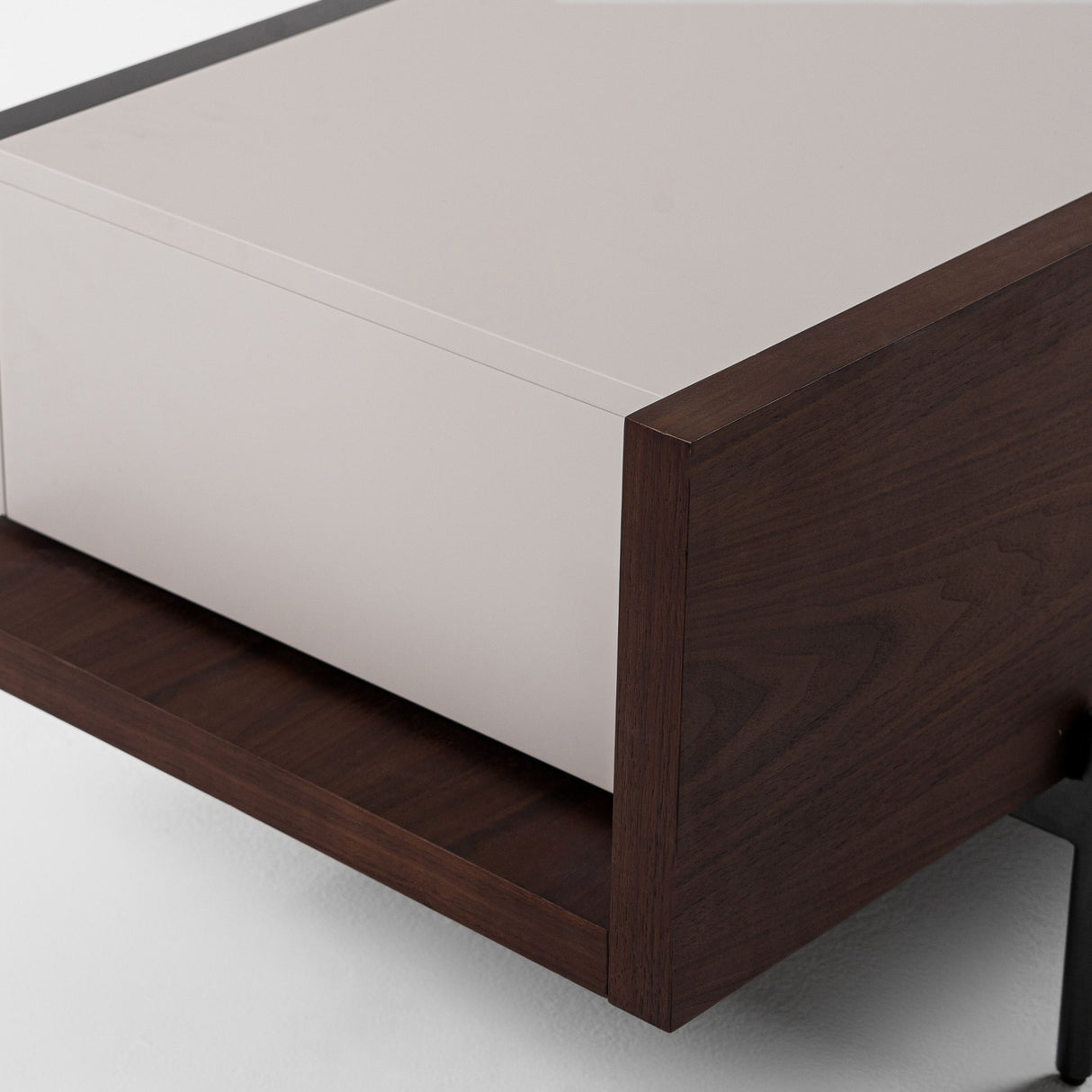 Modrest Colima - Modern Matte Beige + Walnut TV Stand