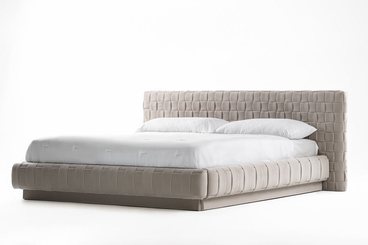 Eastern King Concord - Modern Light Grey Velvet Bed