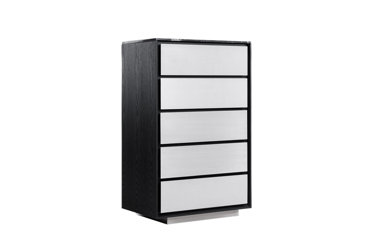 Concord - Modern Black Marble + Black Ash + Aluminum Chest - View Image 1