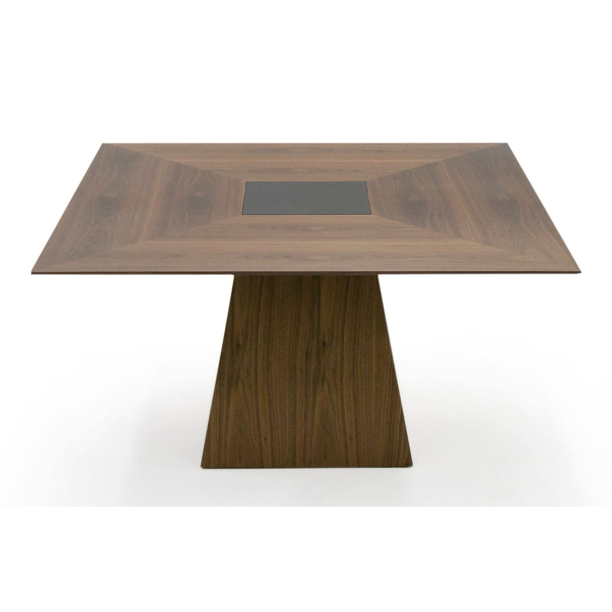 Modrest Cora- Modern Walnut and Black Tempered Glass Dining Table