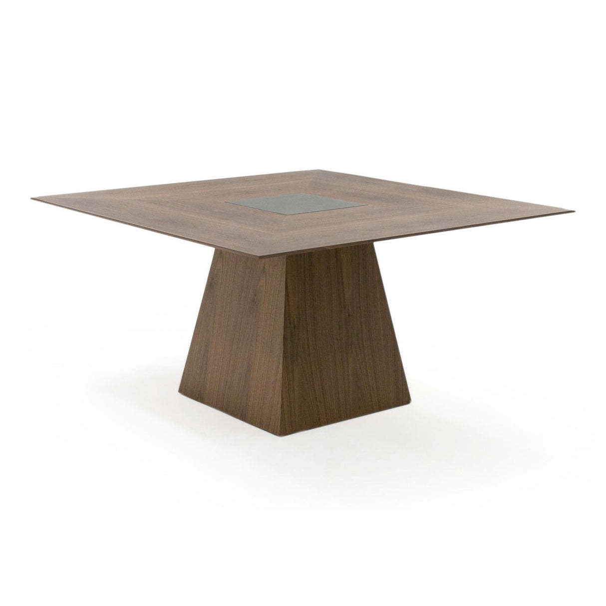 Modrest Cora- Modern Walnut and Black Tempered Glass Dining Table