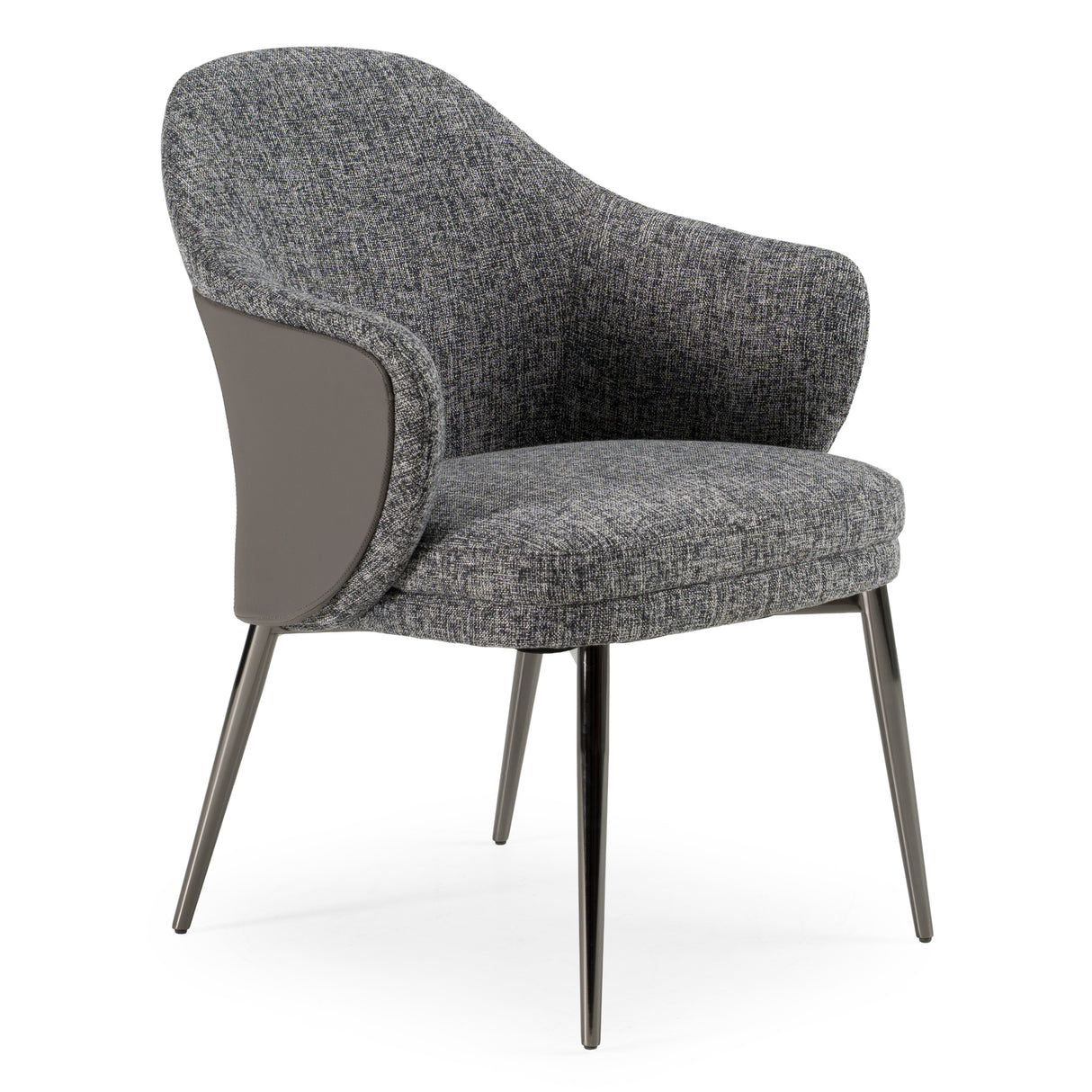 Skyline + Cora - Modern Black Crocodile + Grey Fabric & Leatherette Dining Set - View Image 1