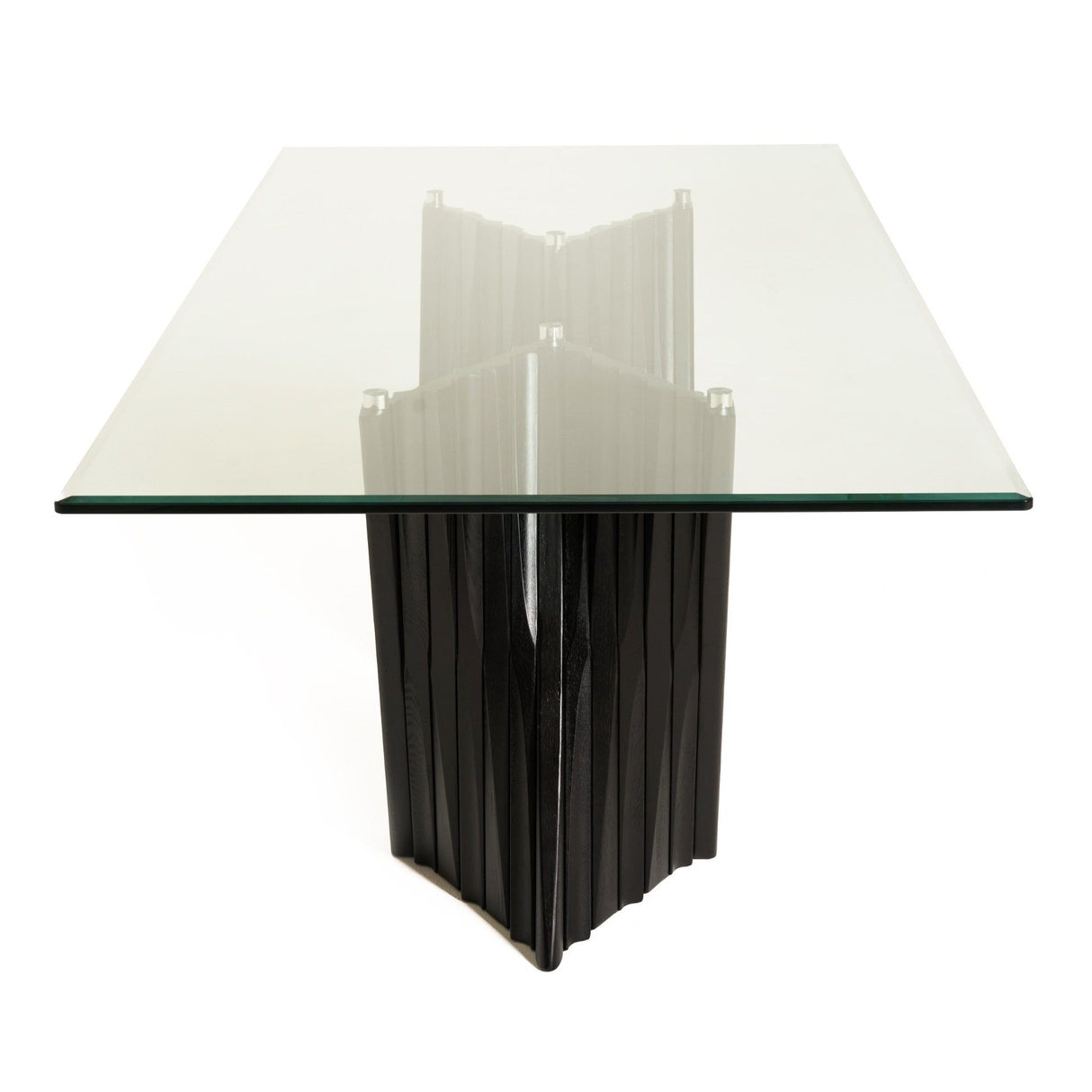 Modrest Corbin Mid-Century Black Ash & Glass Dining Table
