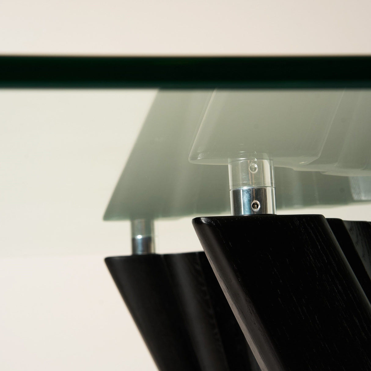Modrest Corbin Mid-Century Black Ash & Glass Dining Table