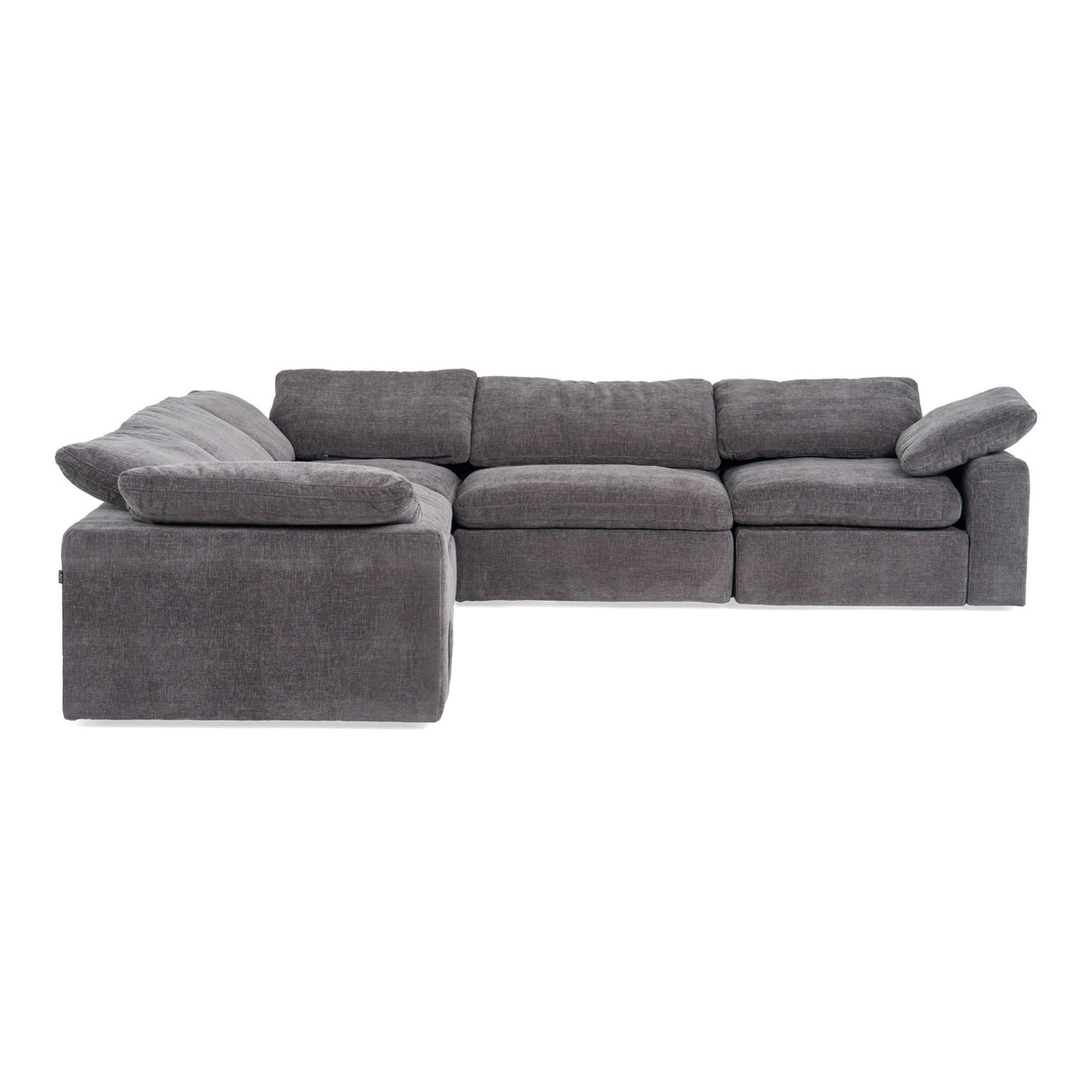Divani Casa Corinth - Modern Dark Gray Fabric Sectional Sofa with 3 Power Recliners