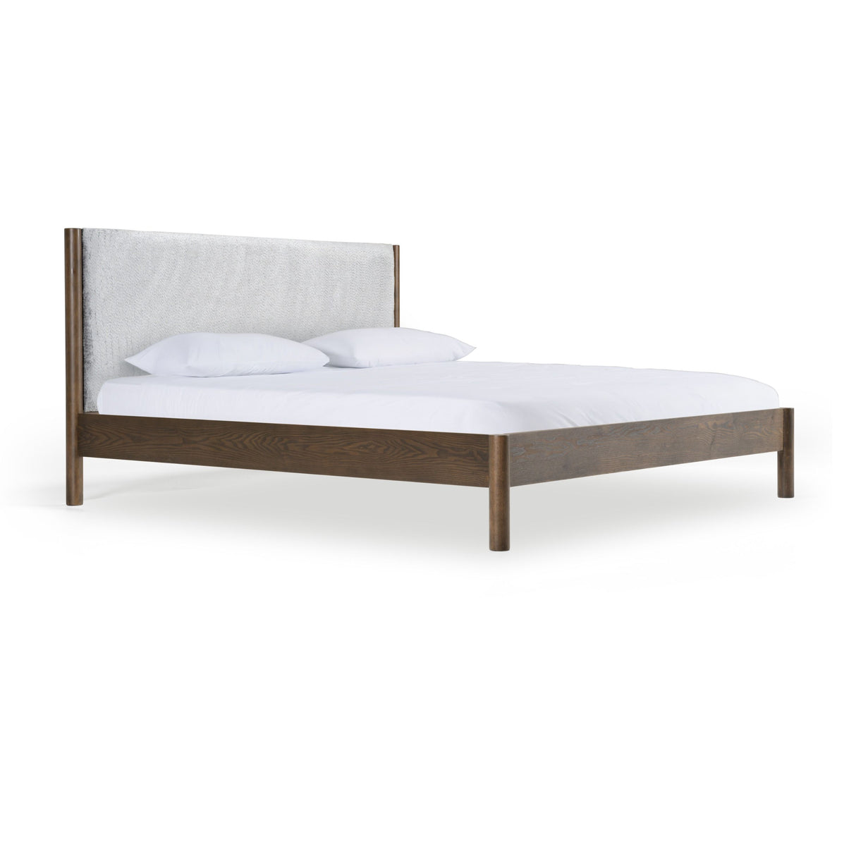 Eastern King Carolina - Modern Grey Fabric + Wenge Bedroom Set