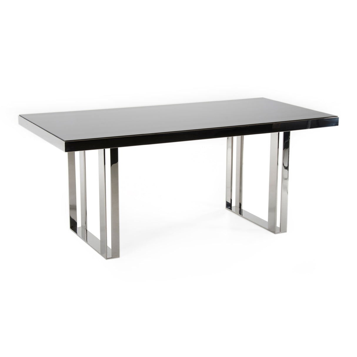 Courtland Modern Stainless Steel Dining Table - View Image 1