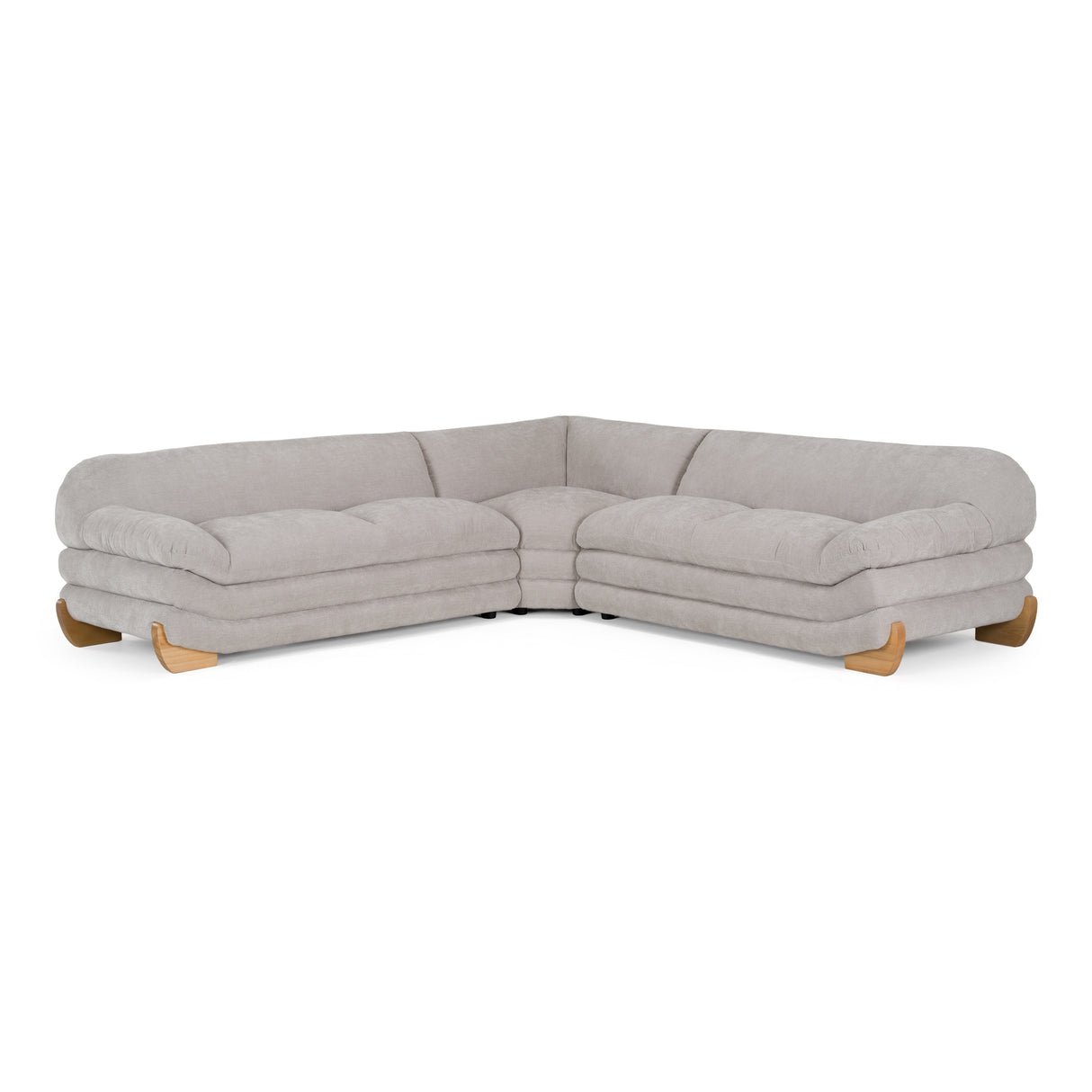 Crockett - Modern Light Grey Fabric Sectional Sofa - View Image 1