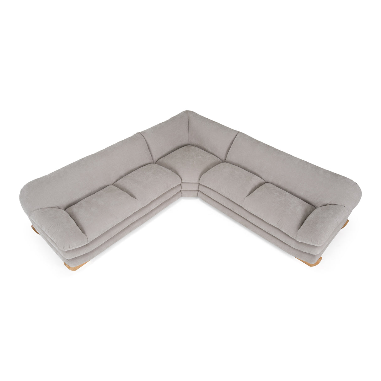 Crockett - Modern Light Grey Fabric Sectional Sofa - View Image 1