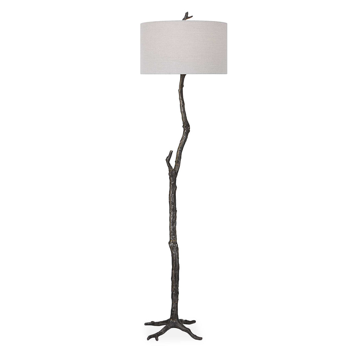 Spruce Rustic Floor Lamp - Black / White by Uttermost - View 1
