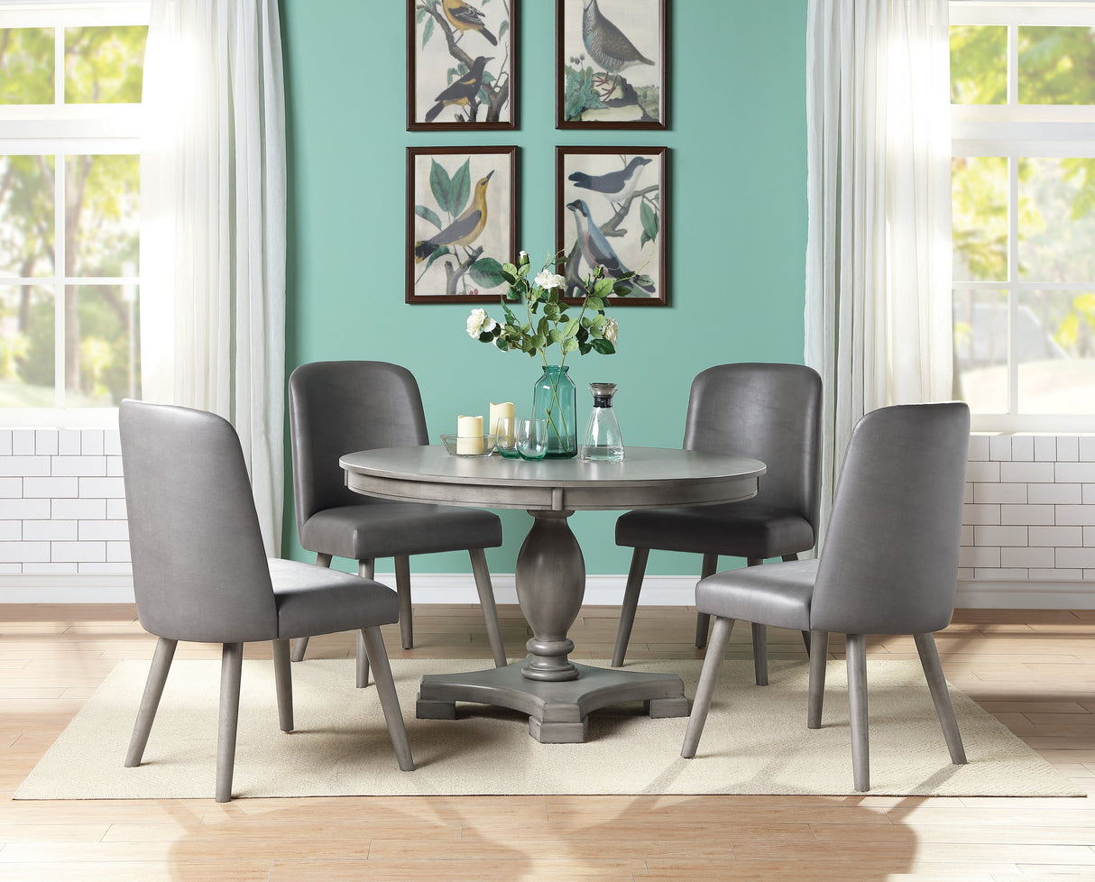 Waylon Gray Oak Finish 5PCs Dining Room Set - sold by Home Elegance USA