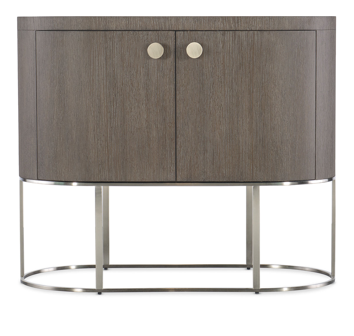 Modern Mood Oval Nightstand - Dark Brown / Dark Gray by Hooker Furniture - View 4