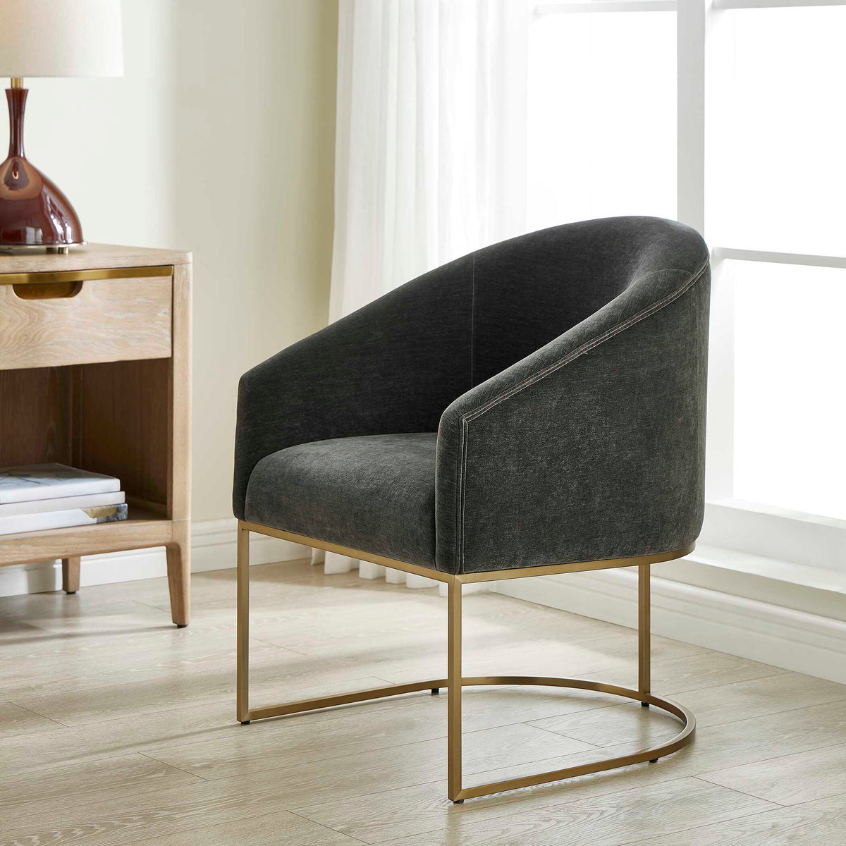 Hanni Dining Chair Charcoal / Gold - Dark Gray / Gold by Uttermost - View 3
