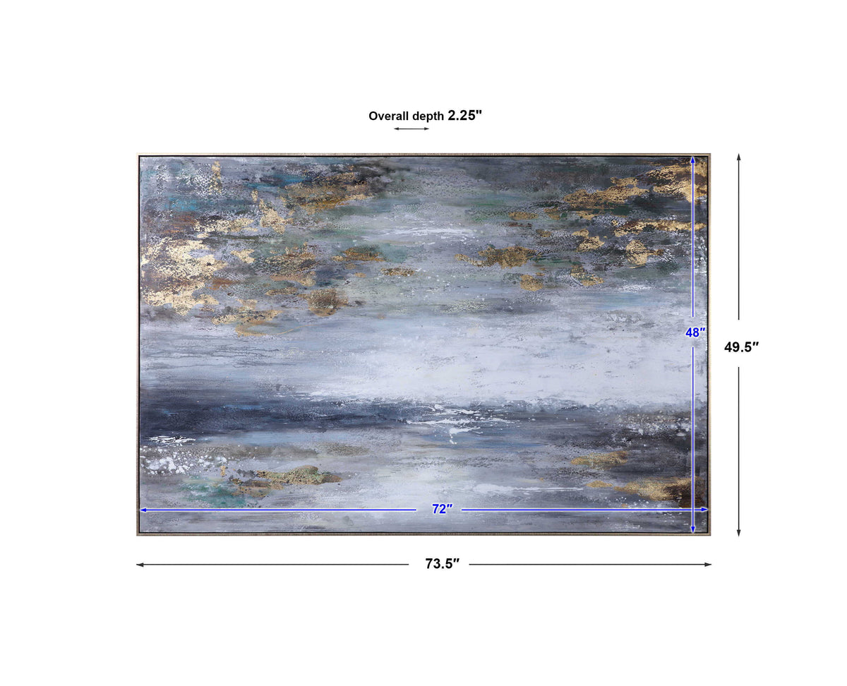 Dawn To Dusk Hand Painted Art - Blue / Yellow by Uttermost - View 7