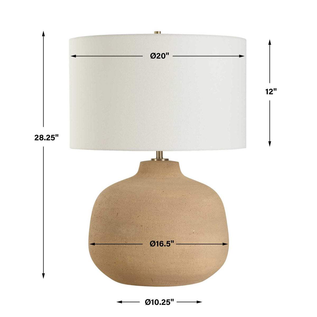 Cline Table Lamp Terracotta - Light Brown by Uttermost - View 7