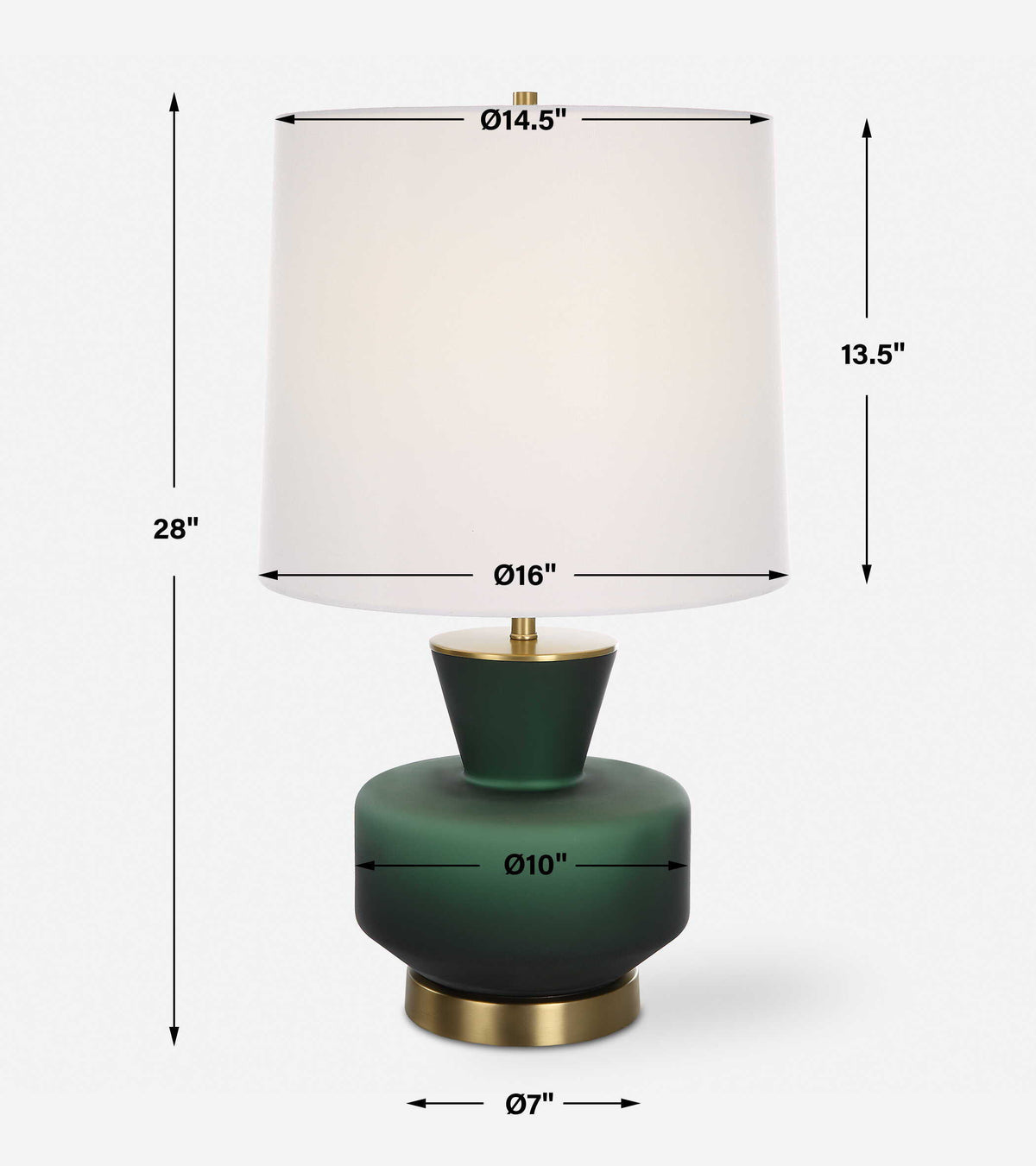 Trentino Table Lamp Dark Emerald Green - Dark Green / White by Uttermost - View 9