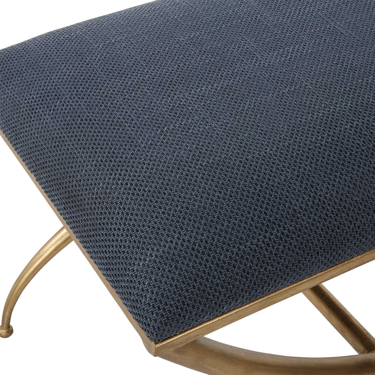 Crossing Small Bench Navy - Blue / Gold by Uttermost - View 5