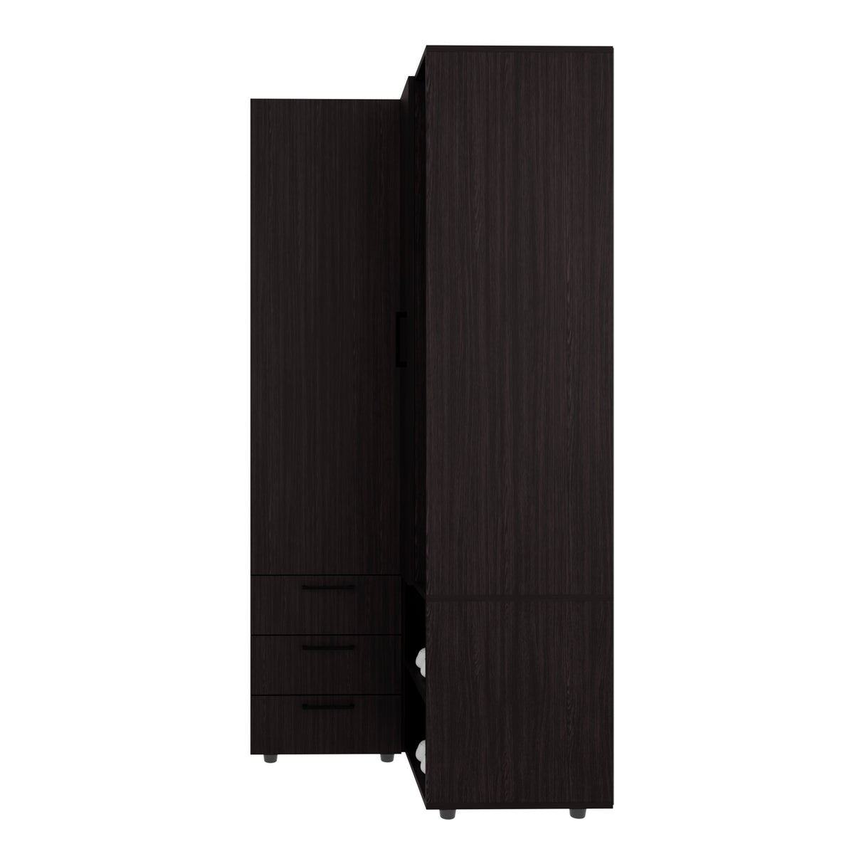 Armoire 70.9' H, 1 Door, 3 Drawers, 7 Shelves, 10 Legs, Black Wengue - Bedroom - sold by Home Elegance USA