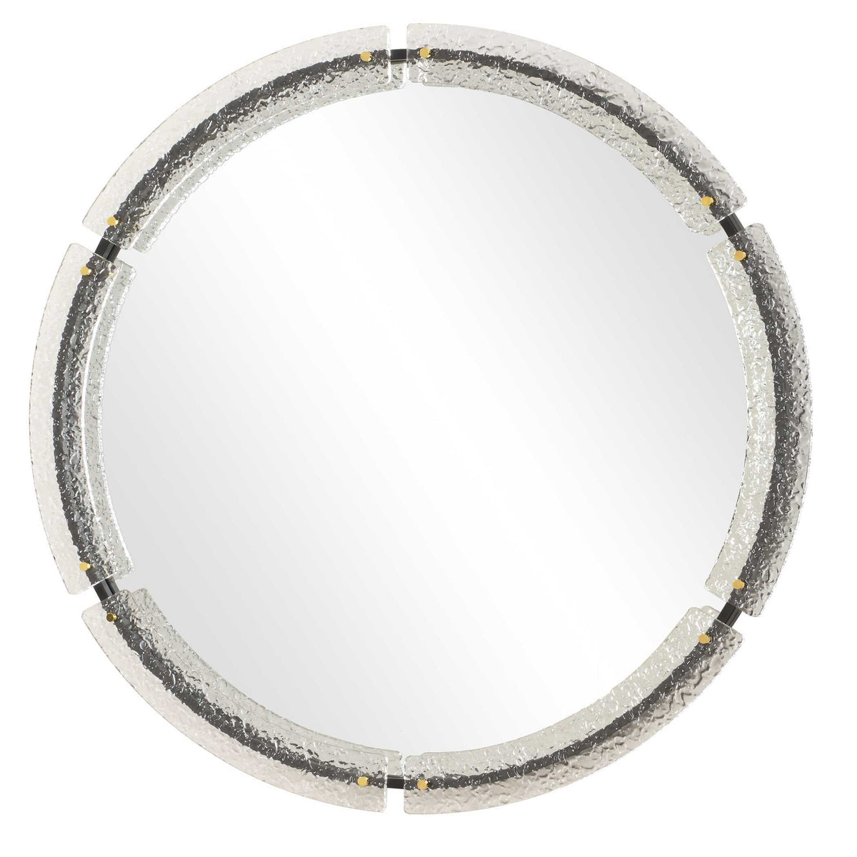 Crystalline Round Mirror - White by Uttermost - View 4