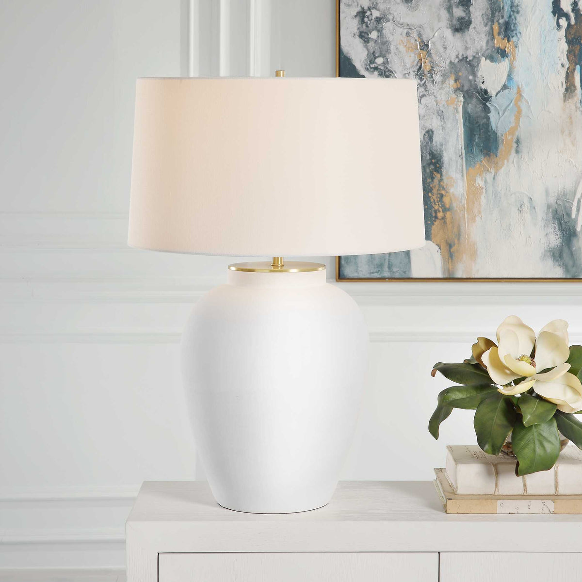 Adelaide Table Lamp - White by Uttermost - View 2