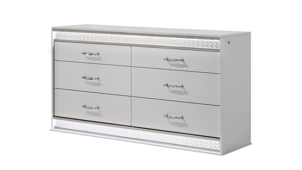 Glam Modern Style 6- Drawer Dresser Made with Wood in White (INCLUDES DRESSER ONLY) same asG150108642 (NJ Inventory)