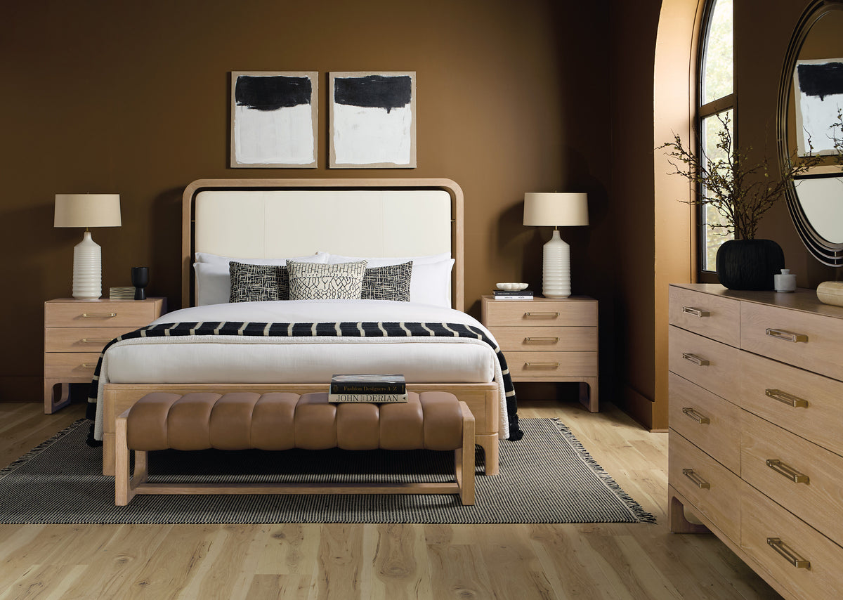 Banyon Bay King Panel Bed Desert Oak - Light Brown / White by Hooker Furniture - View 6