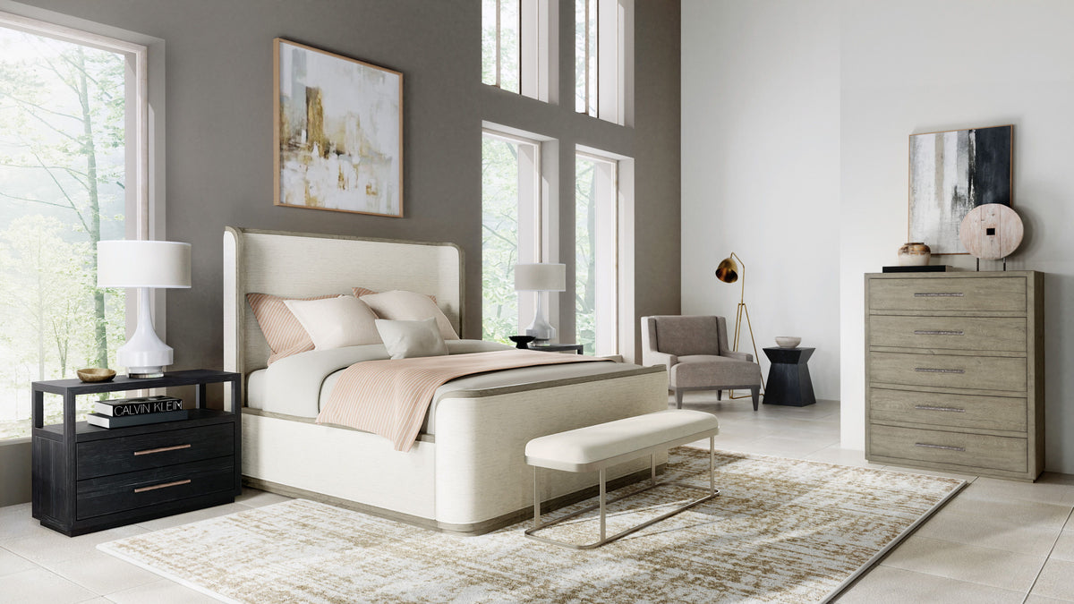 Linville Falls Boones King Upholstered Shelter Bed - Beige by Hooker Furniture - View 2