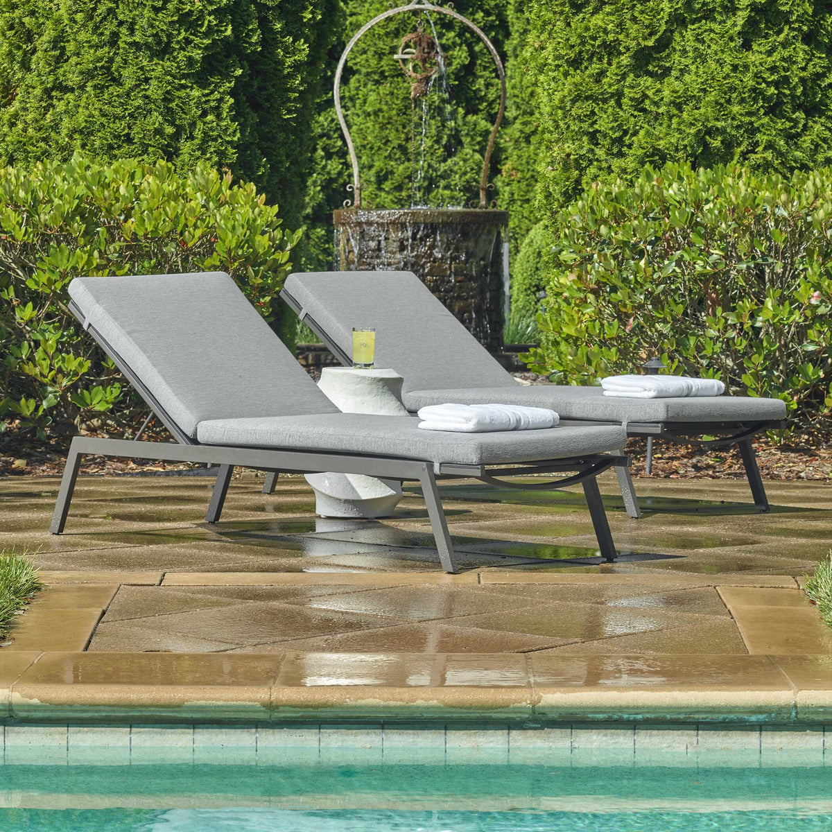 Bea Outdoor Pool Chaise - Black by Uttermost - View 2